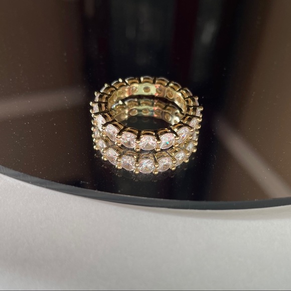 Waterproof Tarnish Proof Gold Diamond Ring - Picture 2 of 8